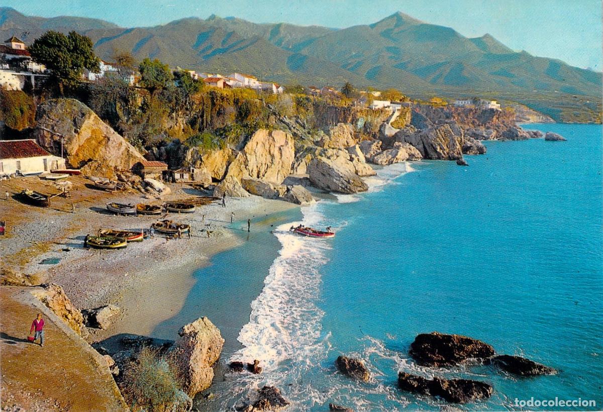 Postales: Postal Playa de Calahonda en Nerja M&aacute;laga Costa del Sol