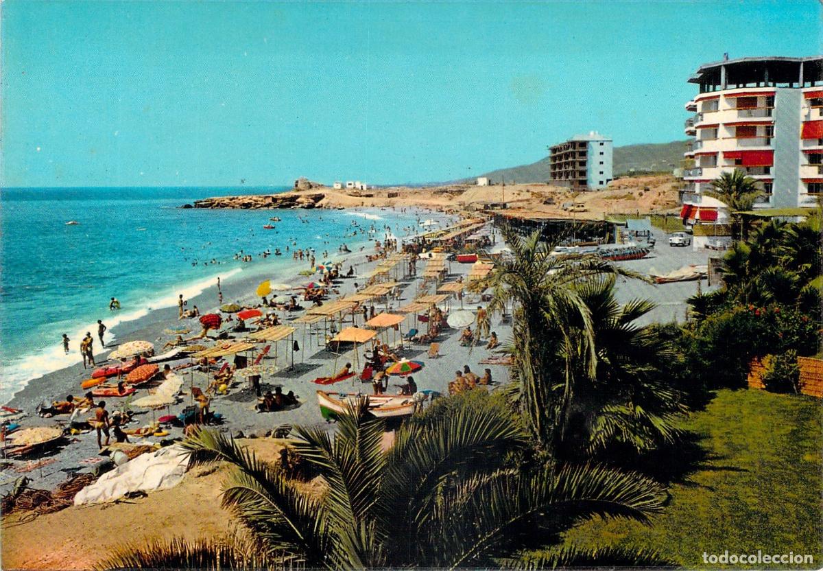 Postales: Postal de la Playa de la Torrecilla en Nerja Costa del Sol
