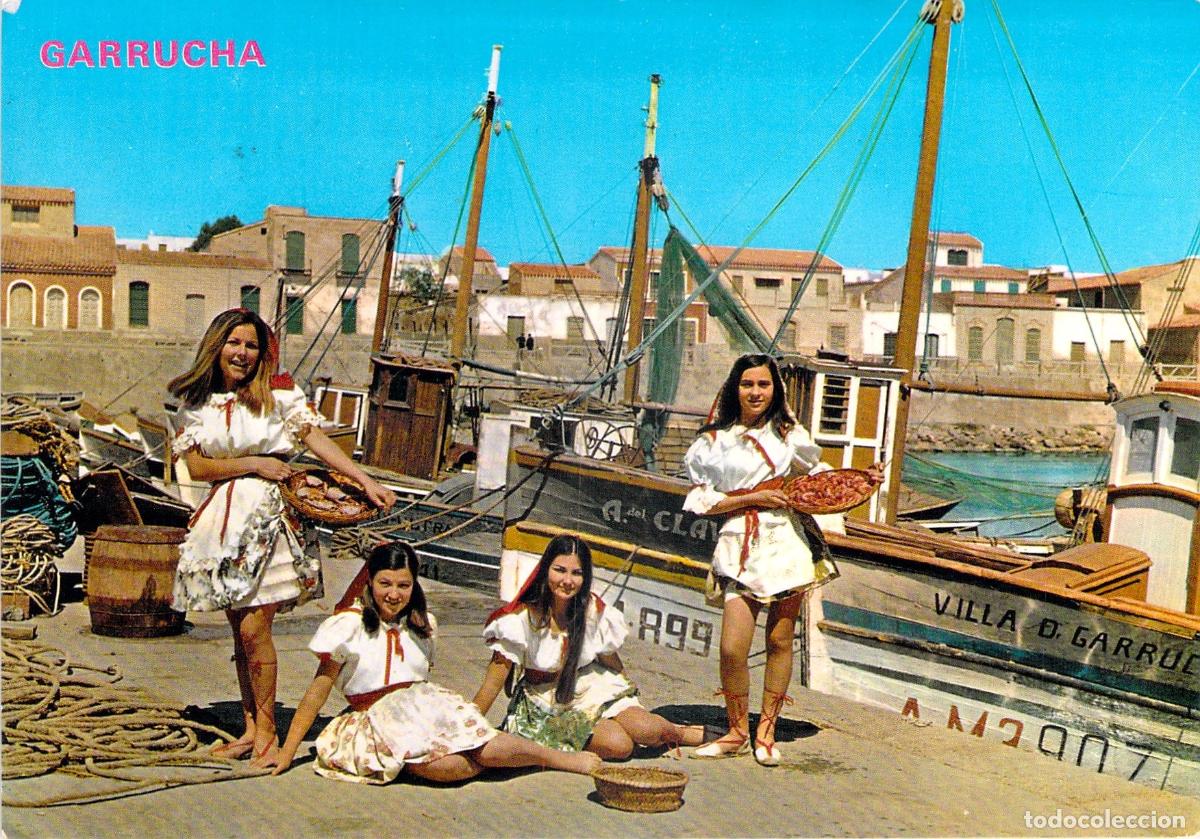 Postales: Postal de Garrucha Almer&iacute;a con Trajes T&iacute;picos en el Puerto