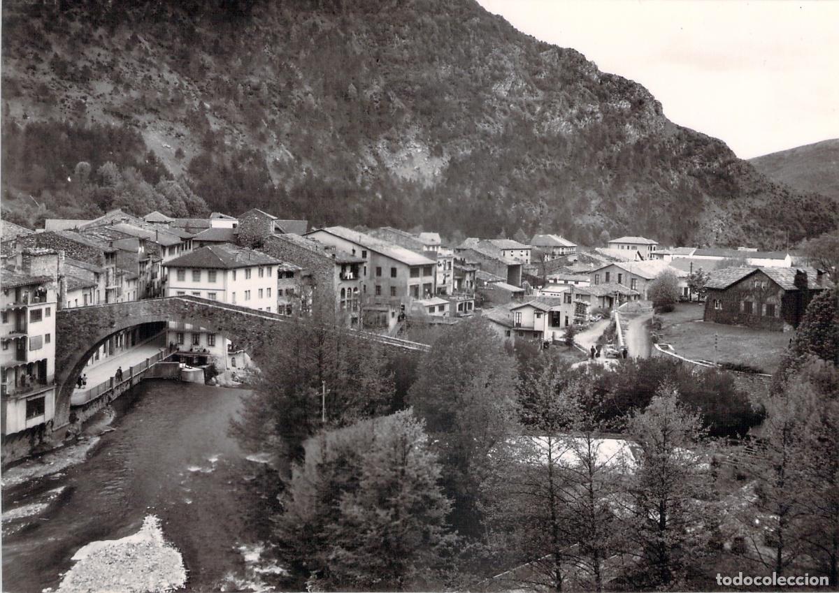 Postales: Postal de Camprodon Gerona Vista Parcial con Puente y R&iacute;o