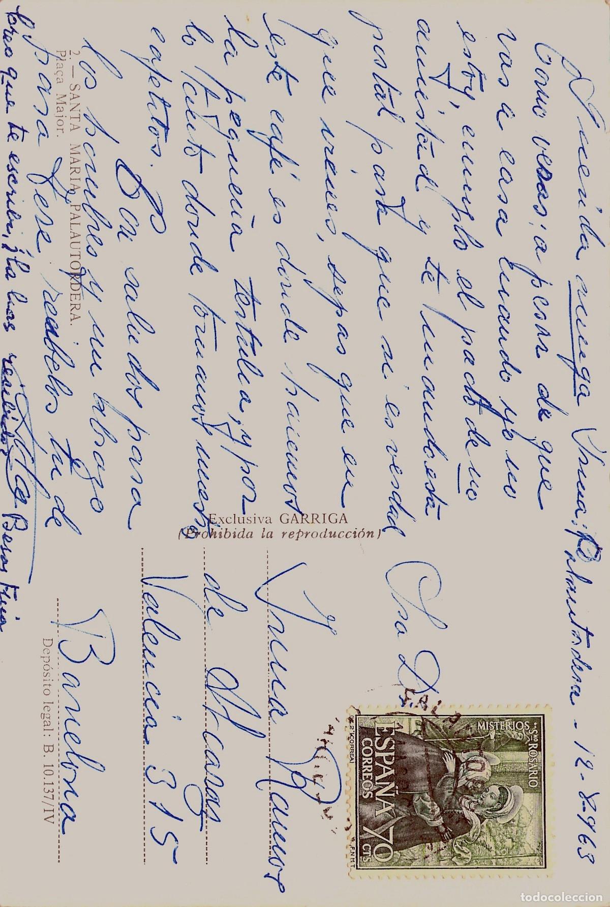 Postales: Postal de la Pla&ccedil;a Major de Santa Maria de Palautordera - Foto 2
