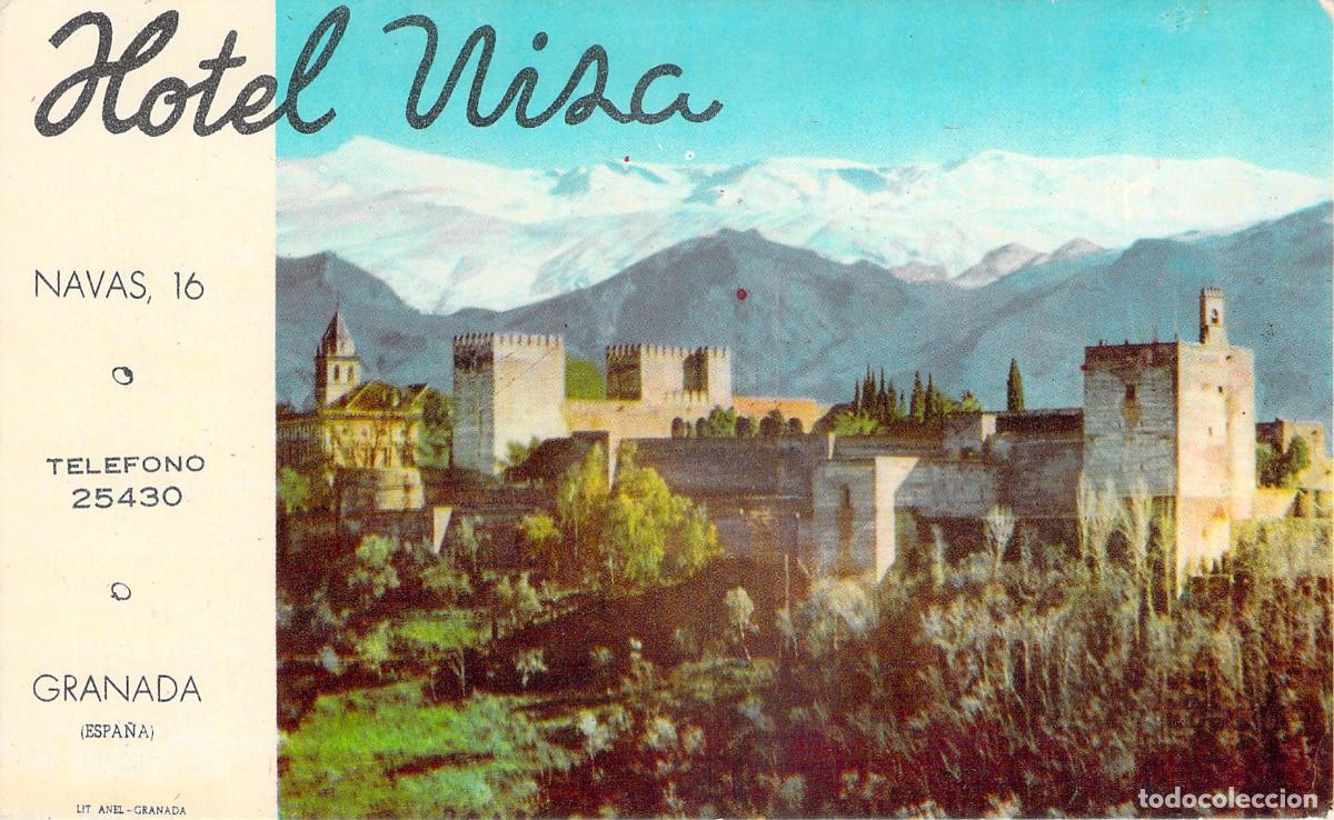 Postales: Postal Tur&iacute;stica del Hotel Niza con Vista de la Alhambra, Granada