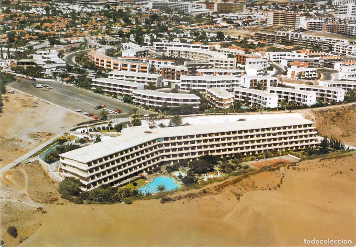 Postales: Postal Vista A&eacute;rea Apartamentos Santa Monica Playa del Ingl&eacute;s Gran Canaria