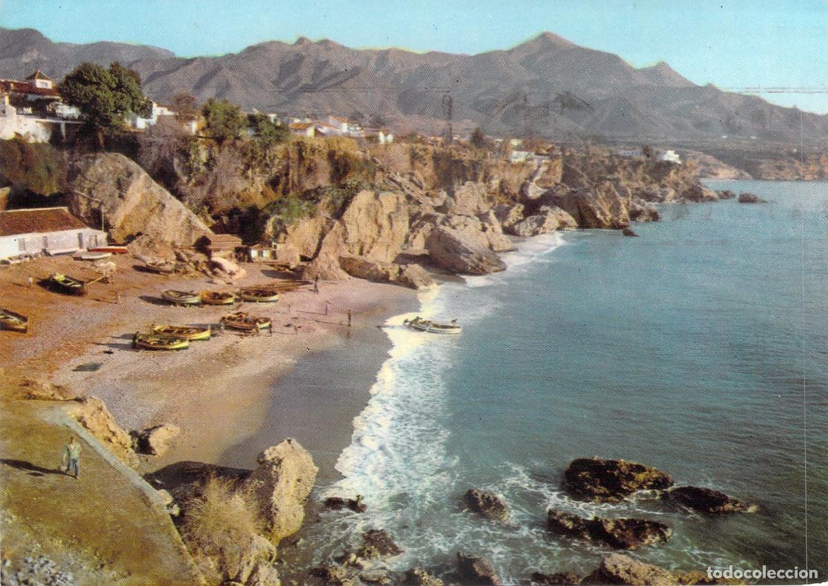 Postales: Postal de la Playa de Calahonda en Nerja, M&aacute;laga