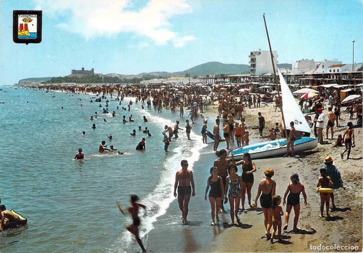 Postales: Postal de Fuengirola Playa y Castillo de Sohail M&aacute;laga Costa del Sol