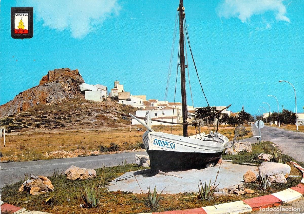 Postales: Postal de Oropesa del Mar con Vista Parcial y Monumento de Barca