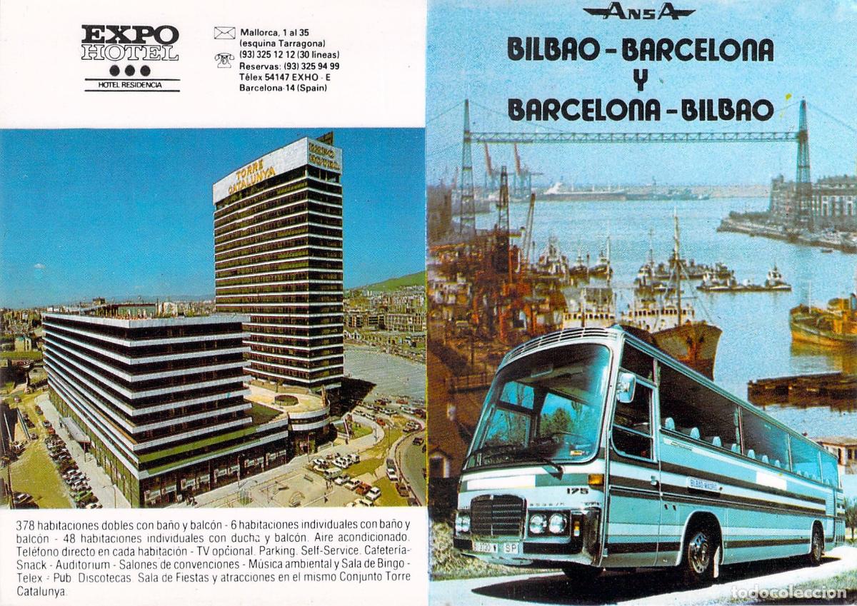 Postales: Postal Publicitaria Autobuses ANSA Barcelona - Bilbao