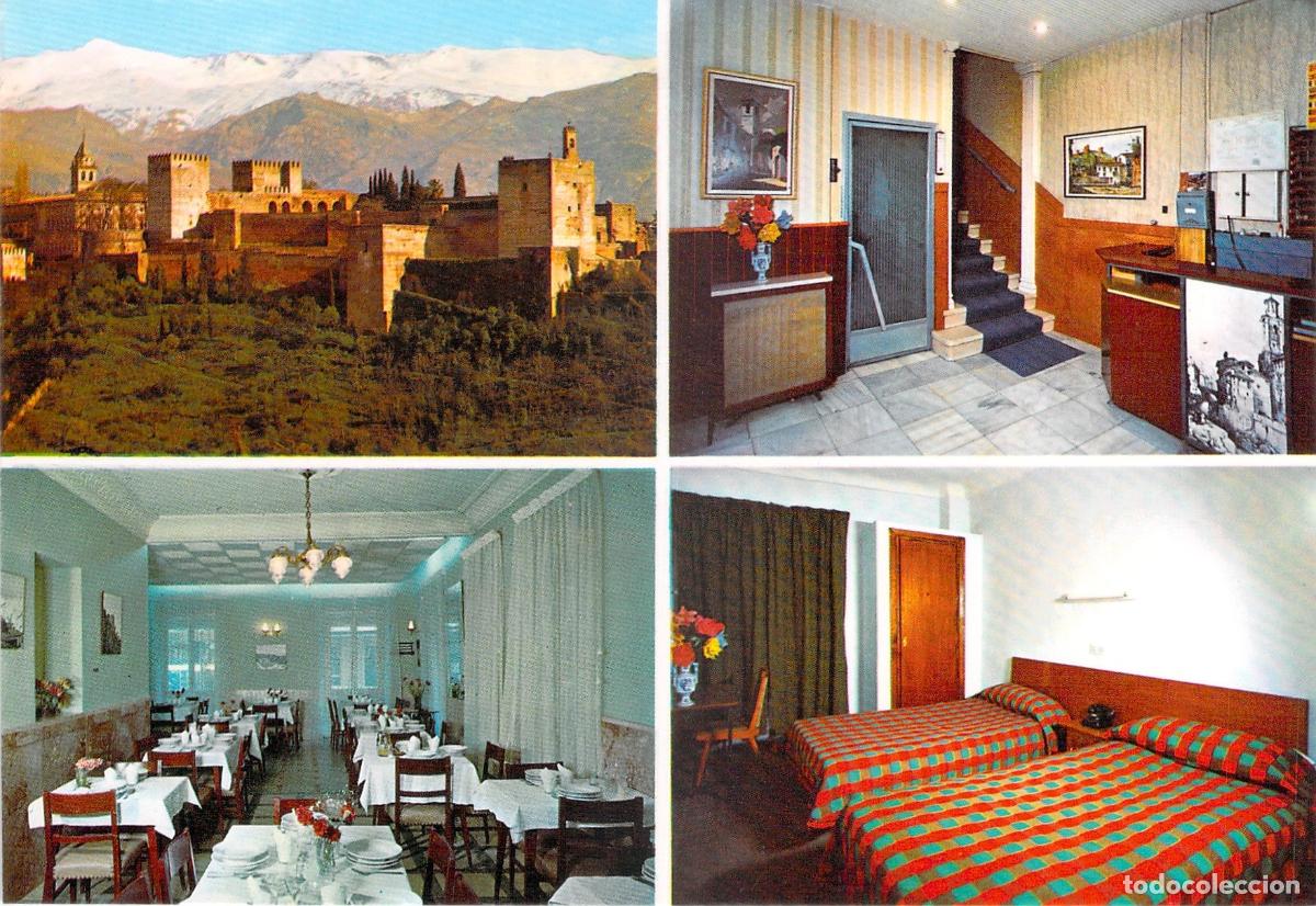 Postales: Postal Multivista del Hotel Victoriano y la Alhambra, Granada