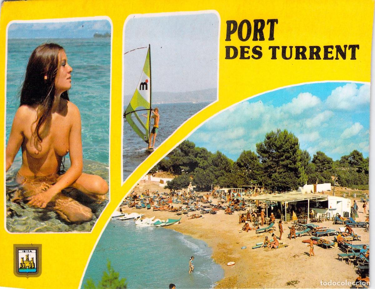 Postales: Postal de Port des Torrent en Ibiza Isla Blanca con Escena de Playa