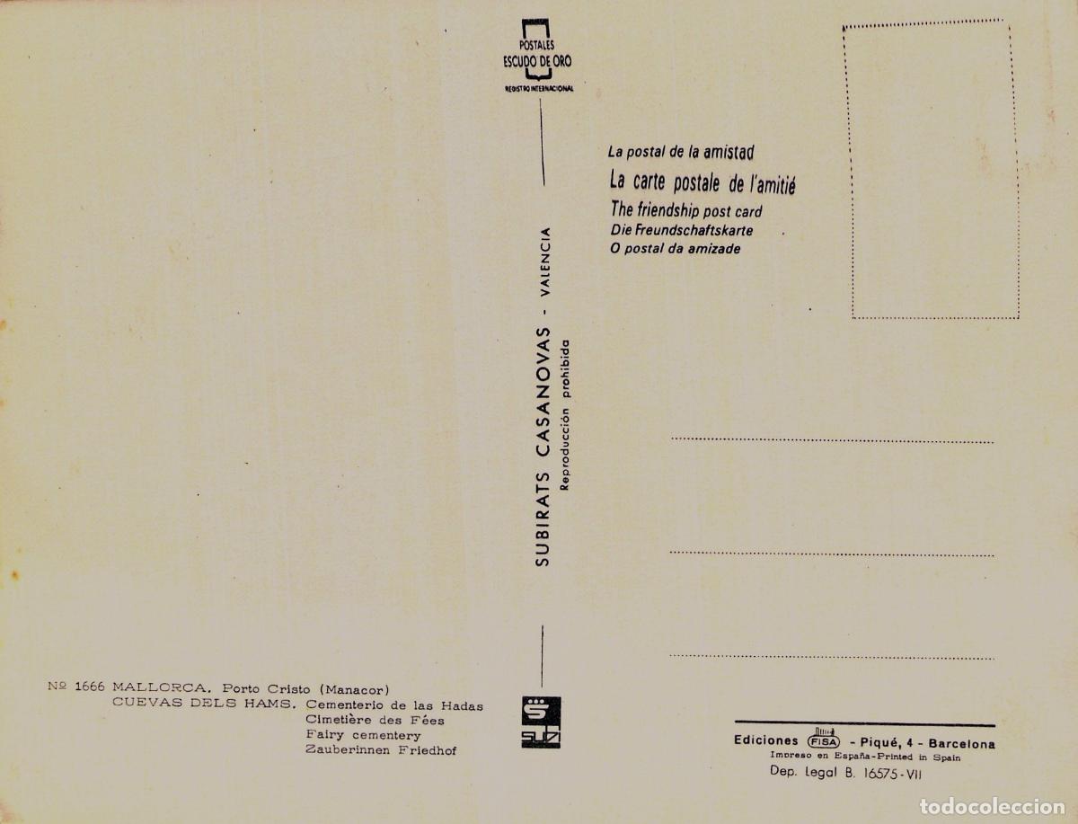 Postales: Postal de las Cuevas dels Hams, Cementerio de las Hadas, Mallorca - Foto 2