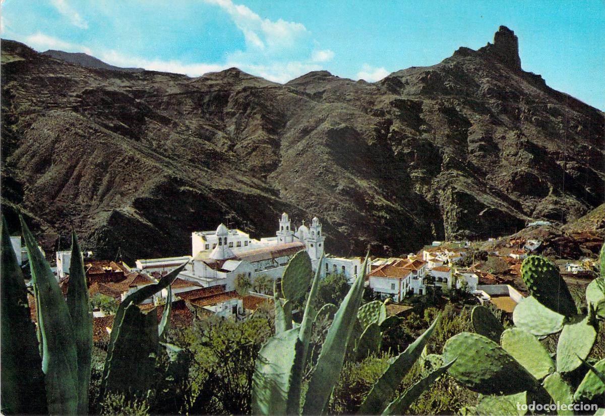Postales: Postal Vista de Tejeda y el Roque Bentayga Gran Canaria