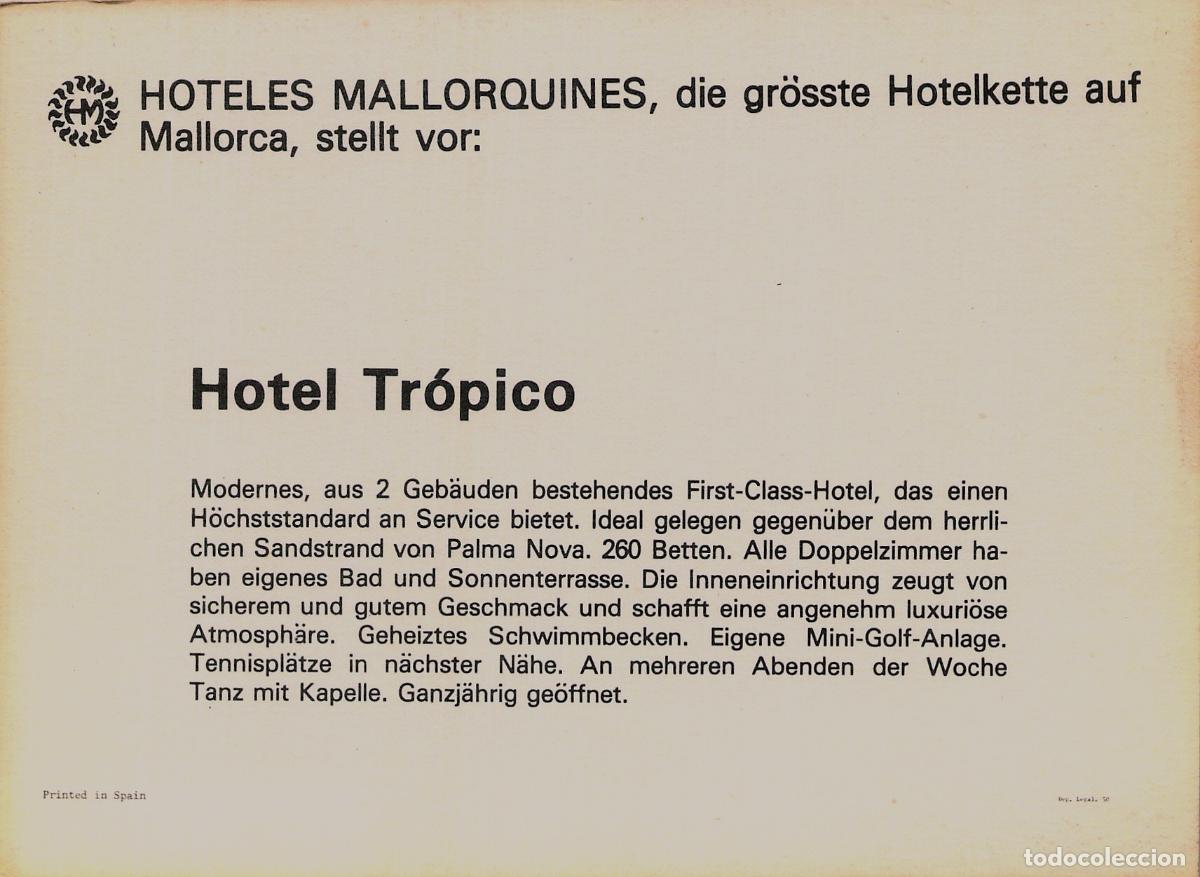 Postales: Postal Hotel Tr&oacute;pico en Palma Nova Mallorca - Foto 2