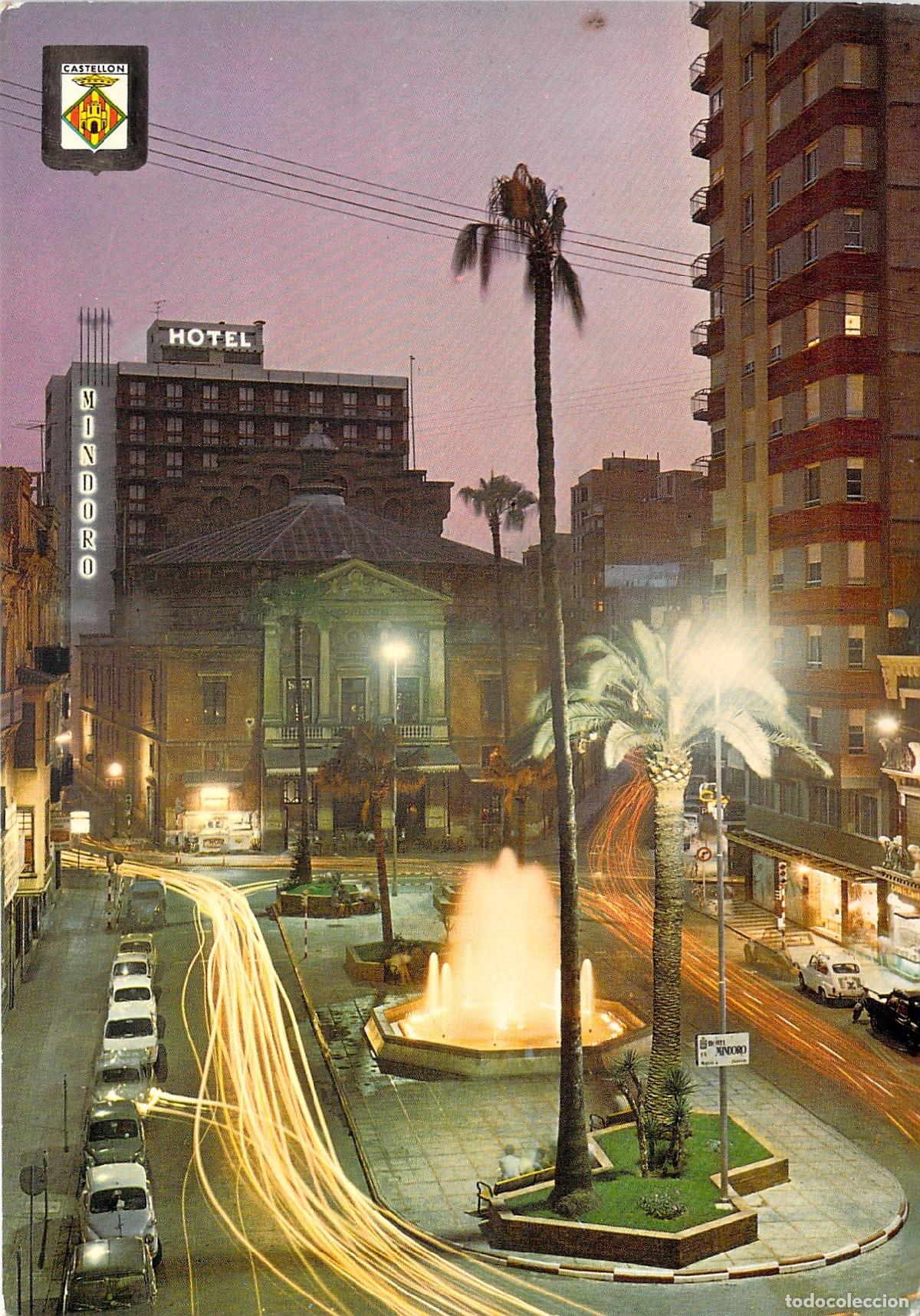 Postales: Postal Plaza de la Paz y Hotel Mindoro en Castell&oacute;n de la Plana
