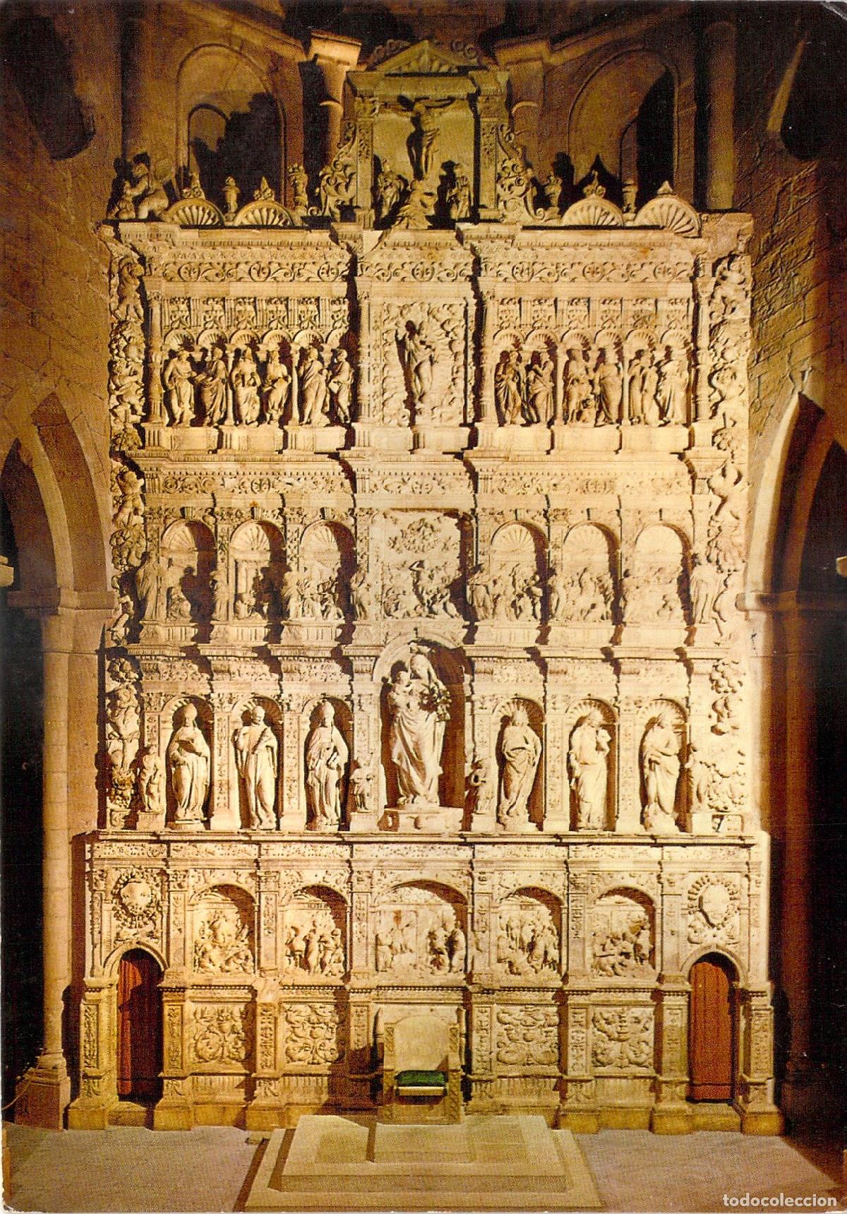 Postales: Postal Real Monasterio de Poblet Retablo de Dami&aacute;n Forment Tarragona