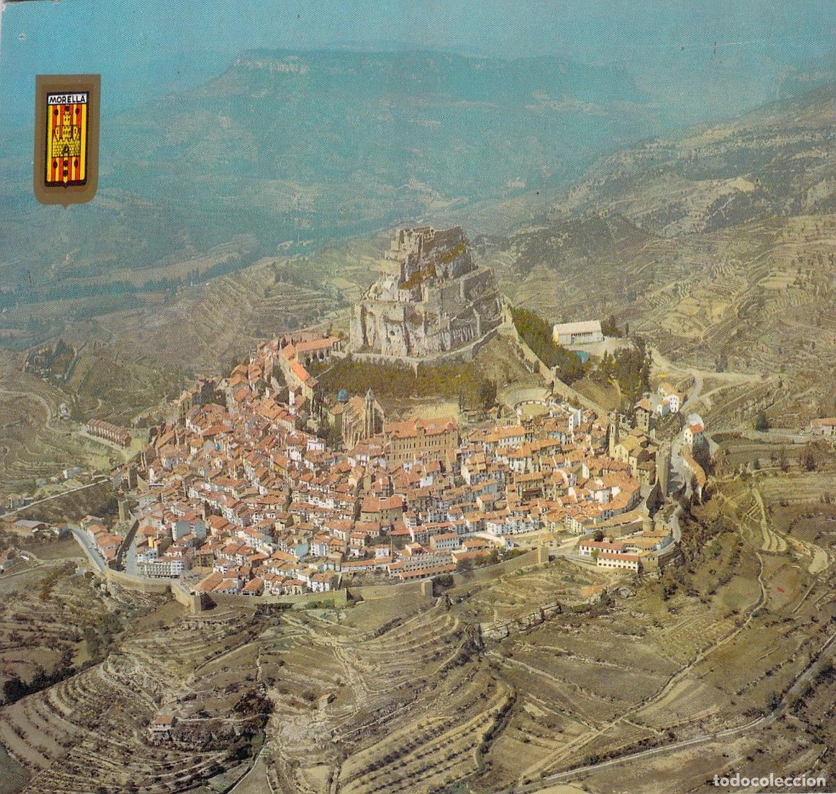 Postales: Postal de la Vista A&eacute;rea de Morella con su Castillo, Castell&oacute;n