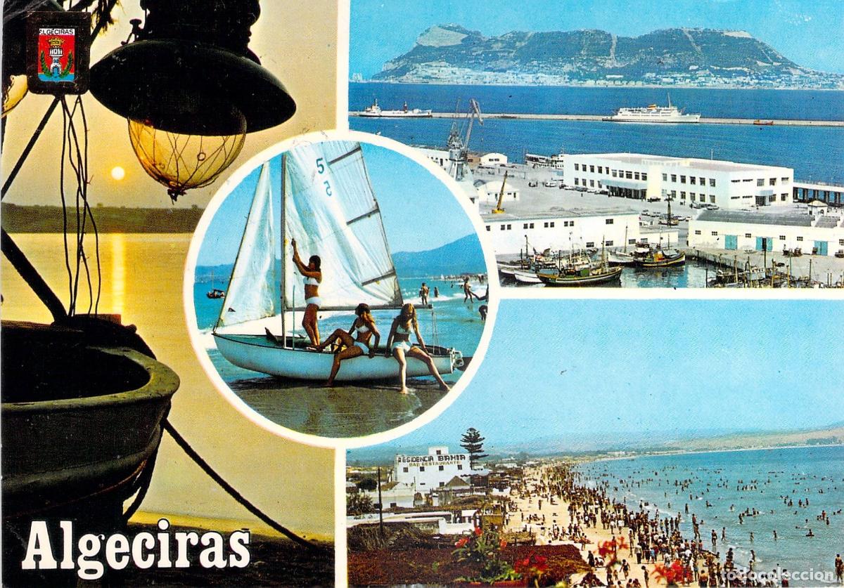 Postales: Postal Multivista de Algeciras, Playa del Rinconcillo y Bah&iacute;a