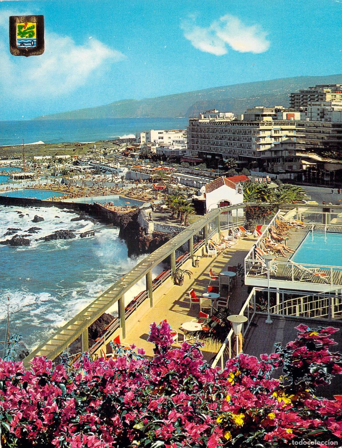 Postales: Postal Puerto de la Cruz Tenerife Piscinas y Panor&aacute;mica de la Costa