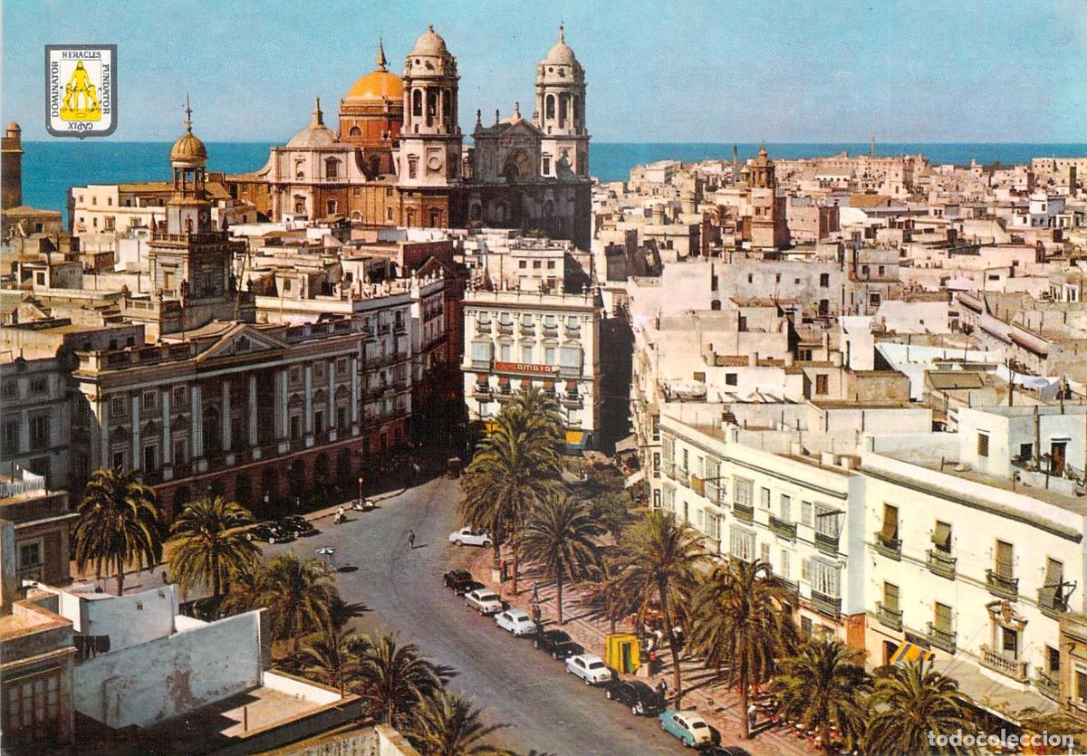 Postales: Postal de la Plaza de San Juan de Dios y Ayuntamiento de C&aacute;diz