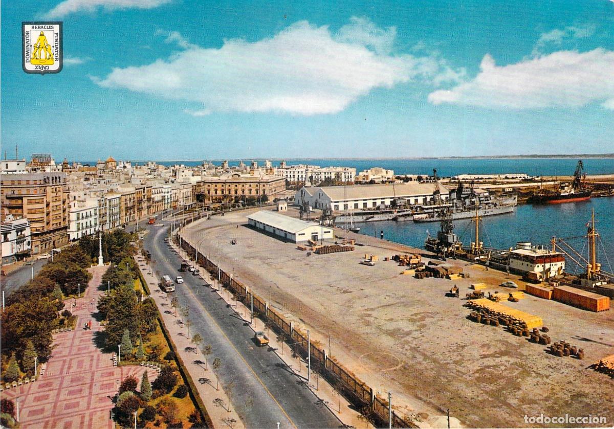 Postales: Postal de C&aacute;diz: Avenida de Carranza y Puerto