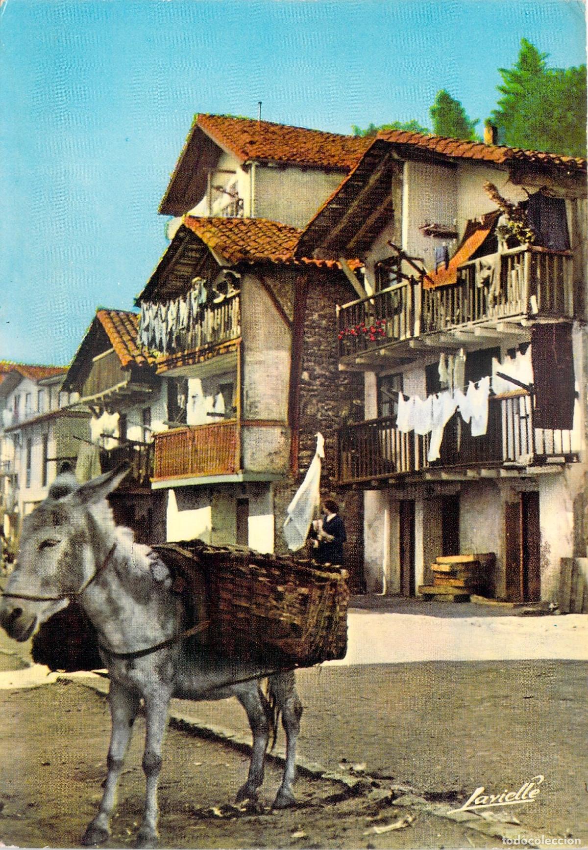 Postales: Postal de Hondarribia Barrio T&iacute;pico con Burro Pa&iacute;s Vasco