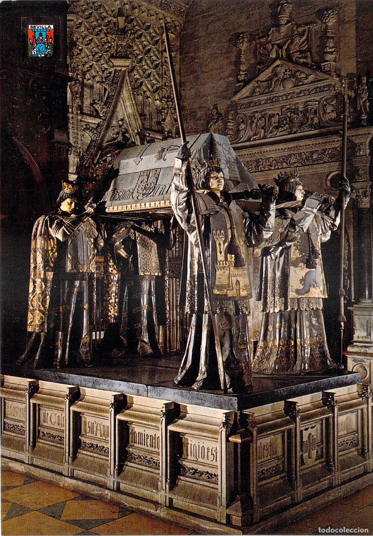 Postales: Postal Monumento a Col&oacute;n en la Catedral de Sevilla