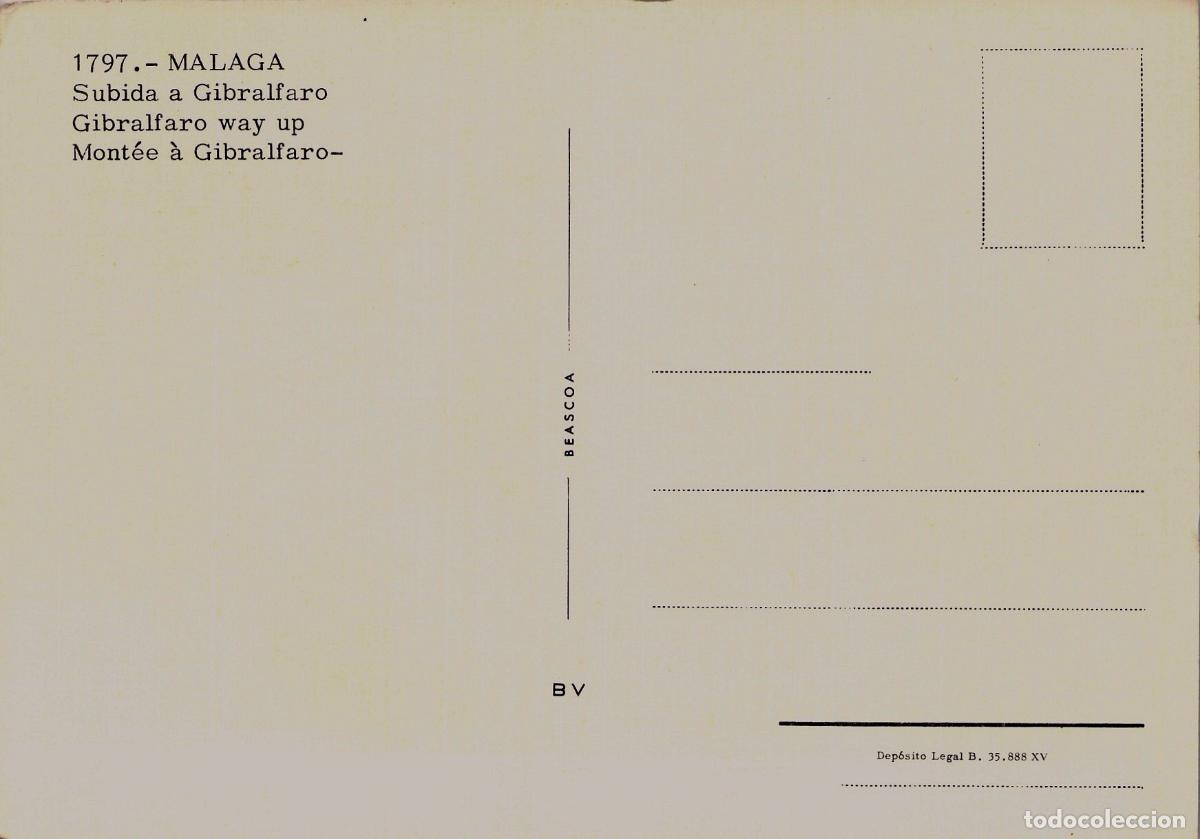 Postales: Postal M&aacute;laga Subida a Gibralfaro con Mujer y C&aacute;ntaro - Foto 2