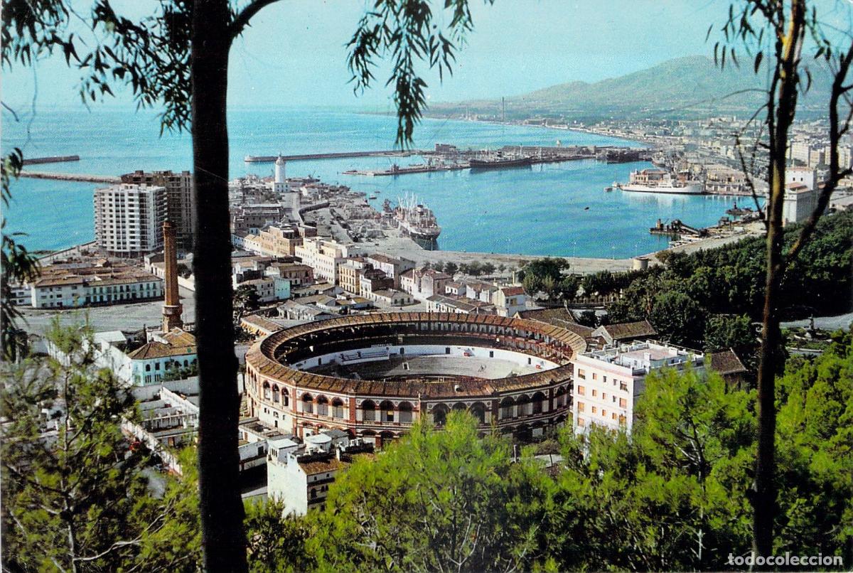 Postales: Postal de la Plaza de Toros y Puerto de M&aacute;laga