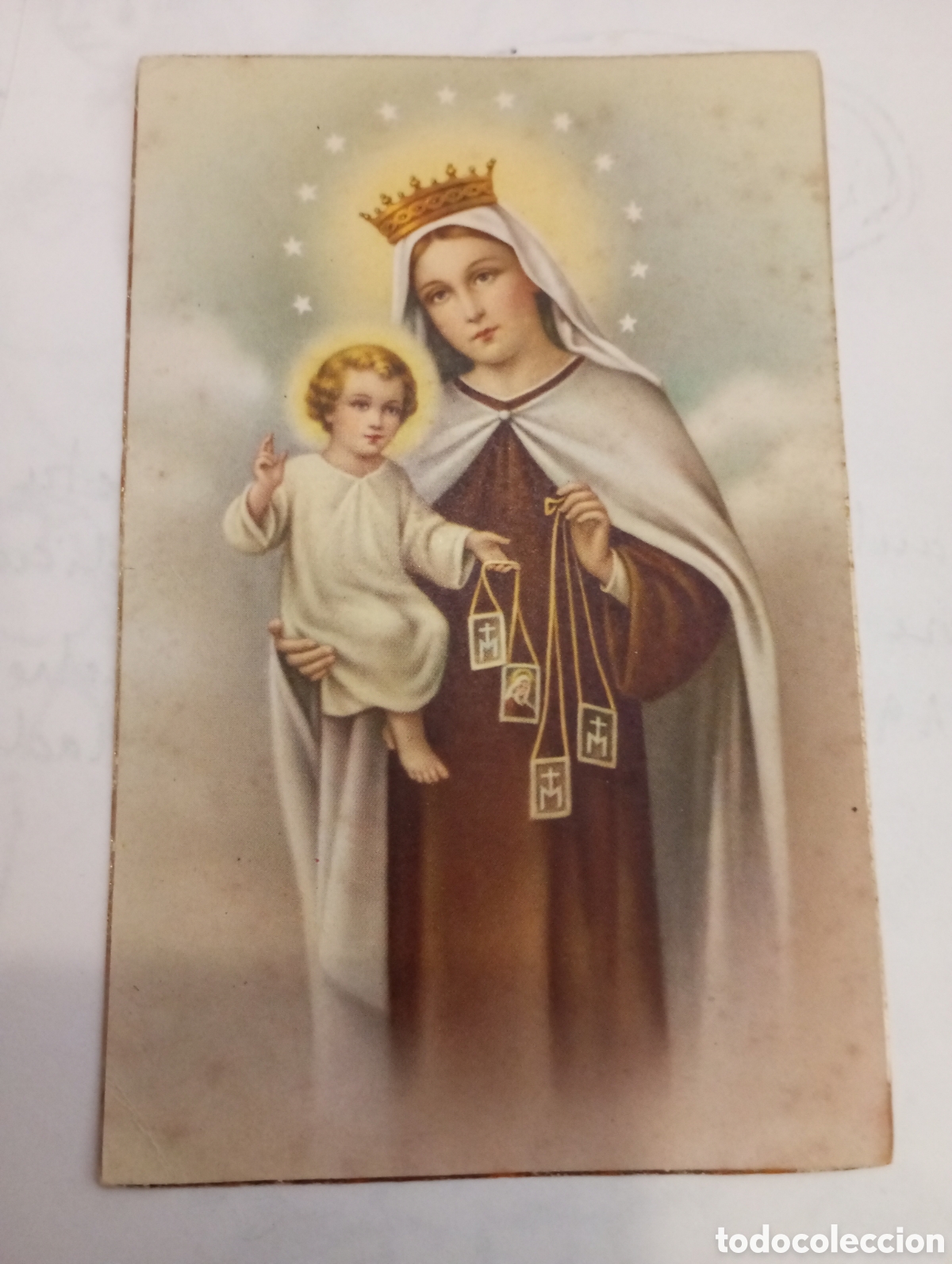 Postales: Antigua postal virgen del carmen escrita al dorso
