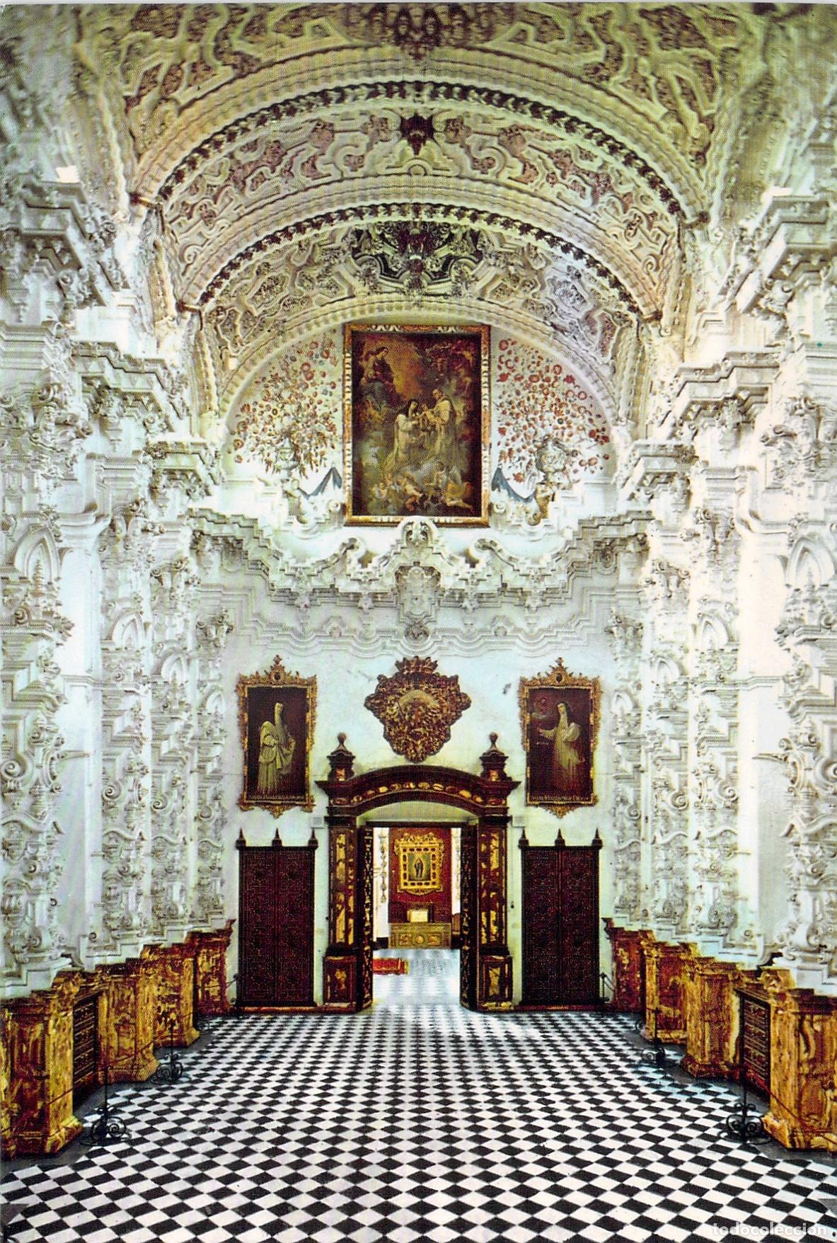 Postales: Postal Granada La Cartuja Puertas y Techo de la Sacrist&iacute;a