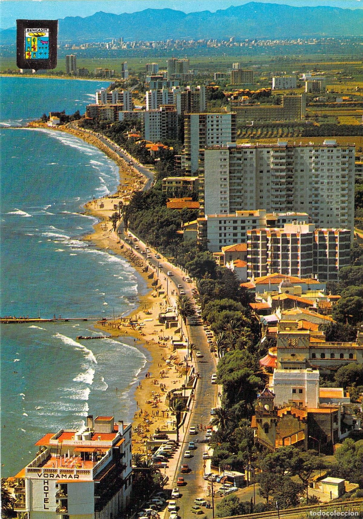 Postales: Postal de Benicasim Vista General de Las Villas y Hotel Voramar