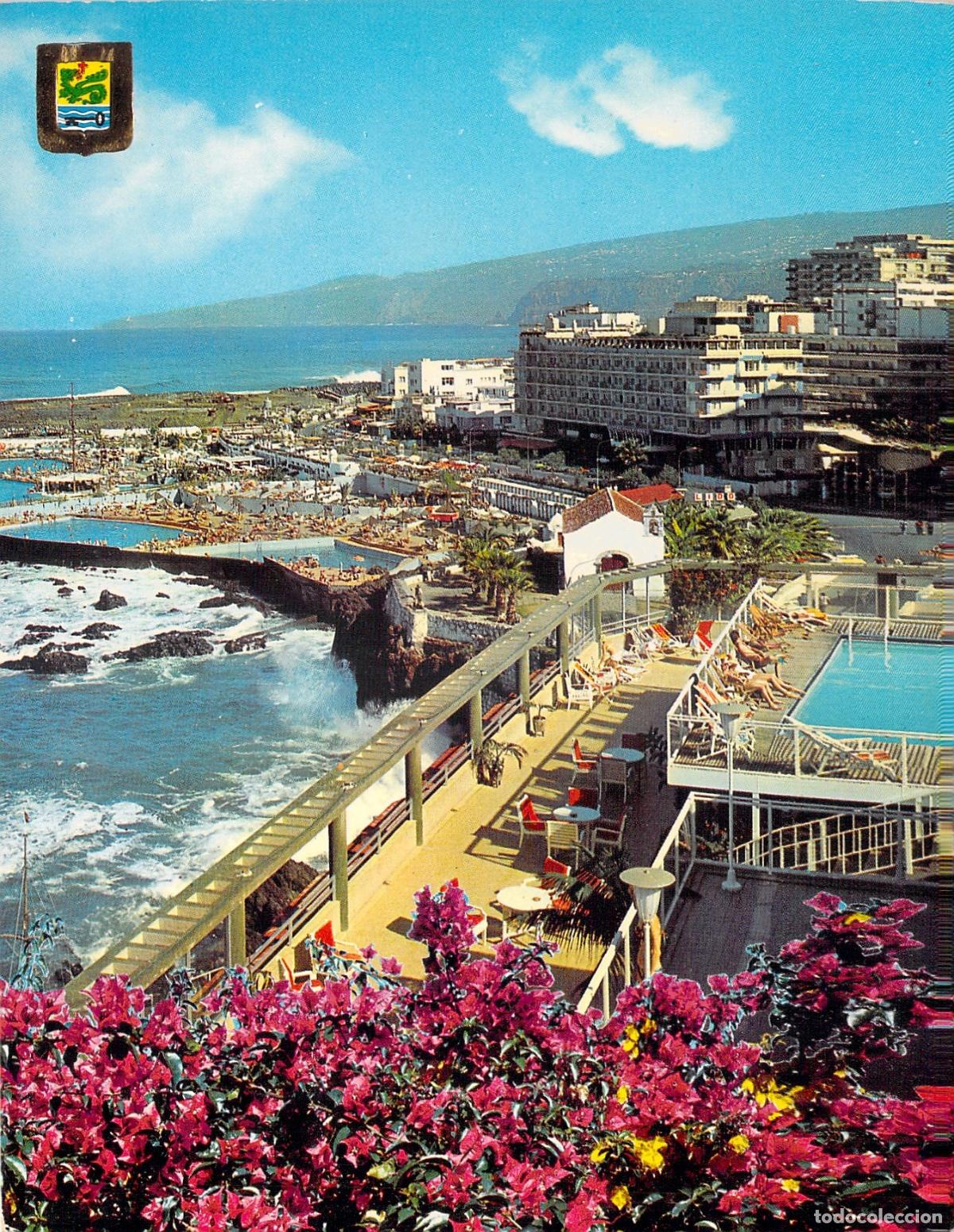 Postales: Postal Puerto de la Cruz Tenerife Piscinas y Panor&aacute;mica de la Costa