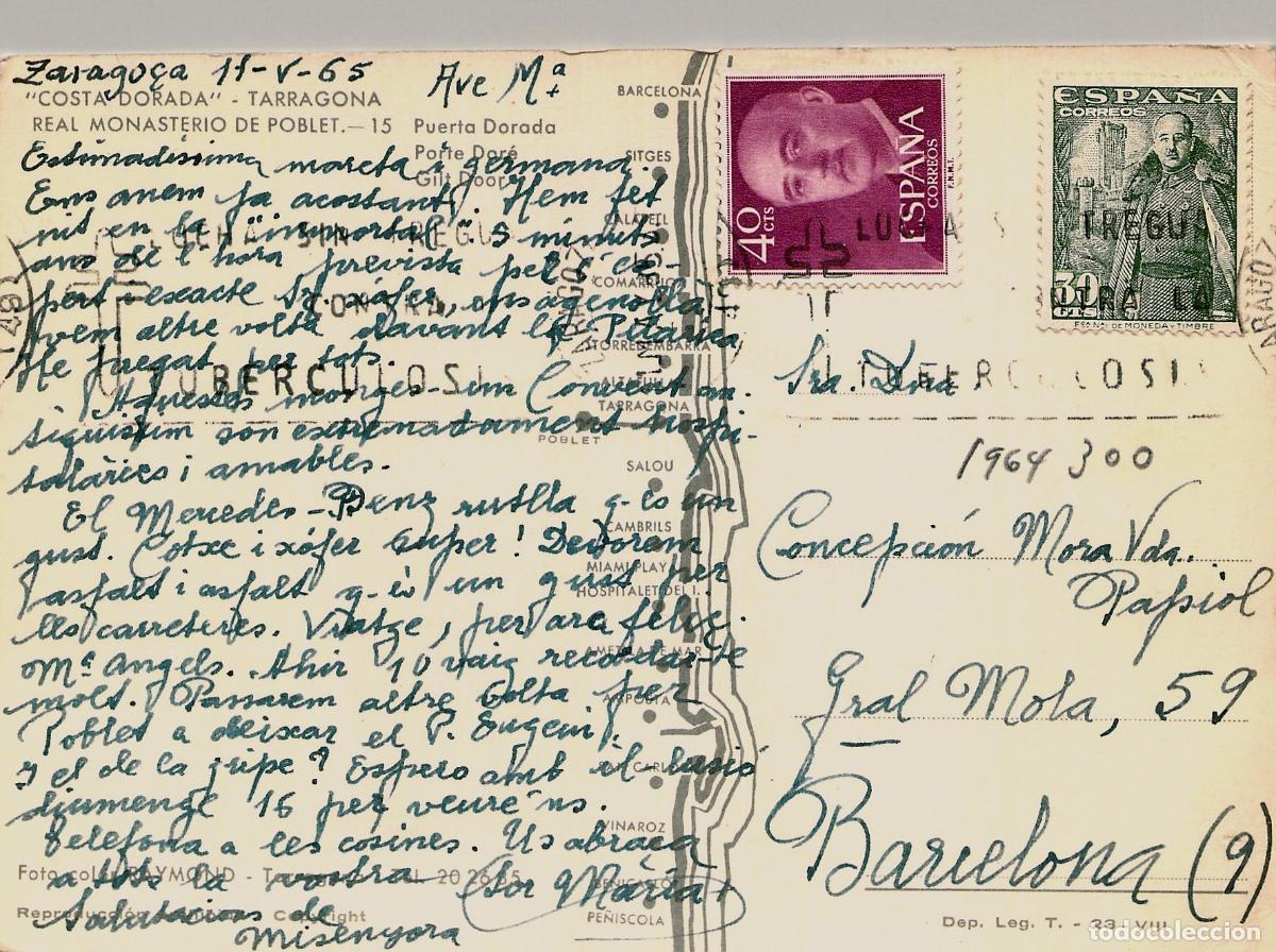 Postales: Postal Real Monasterio de Poblet Puerta Dorada Tarragona - Foto 2