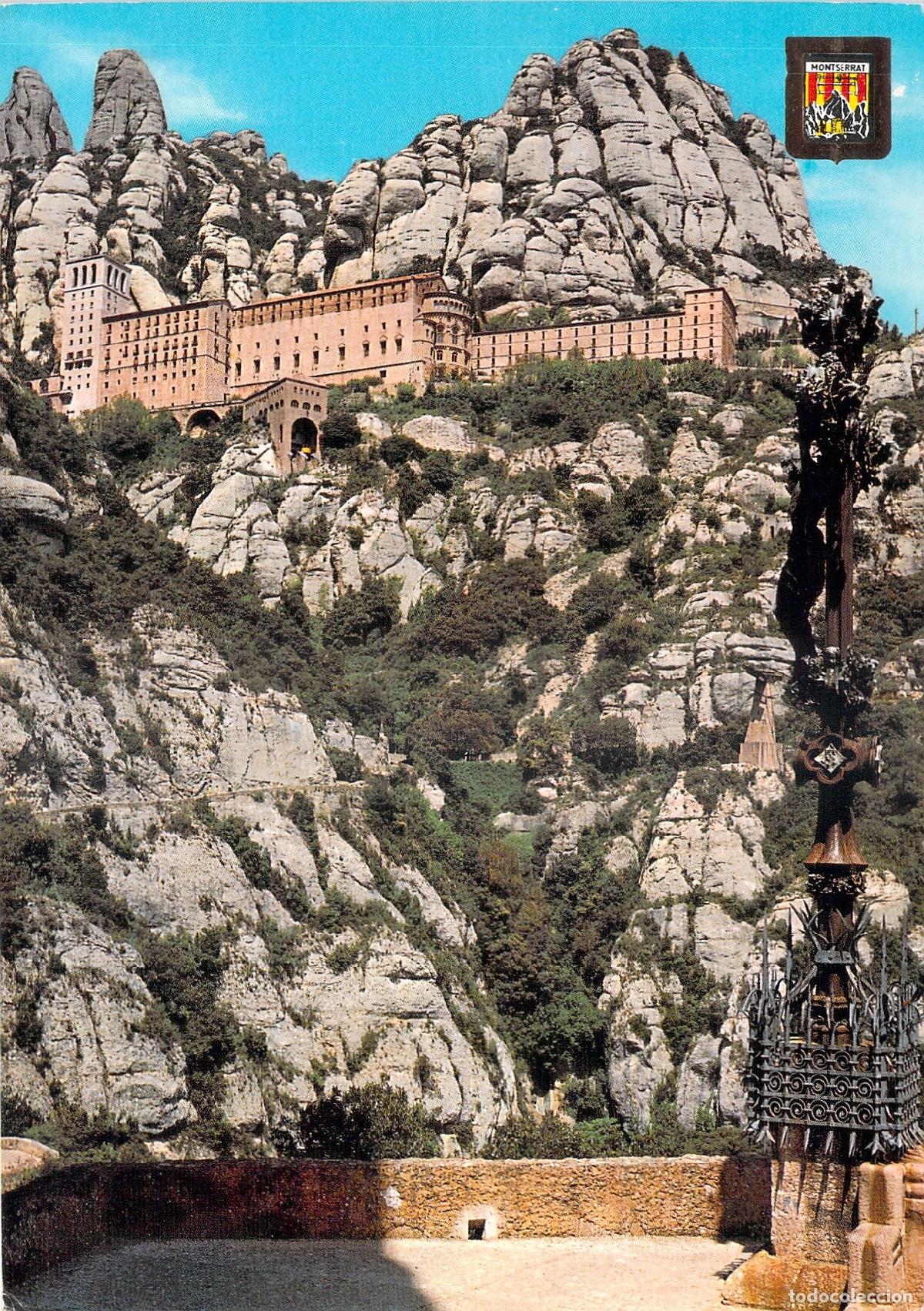 Postales: Postal del Monasterio de Montserrat desde el camino de la Santa Cueva