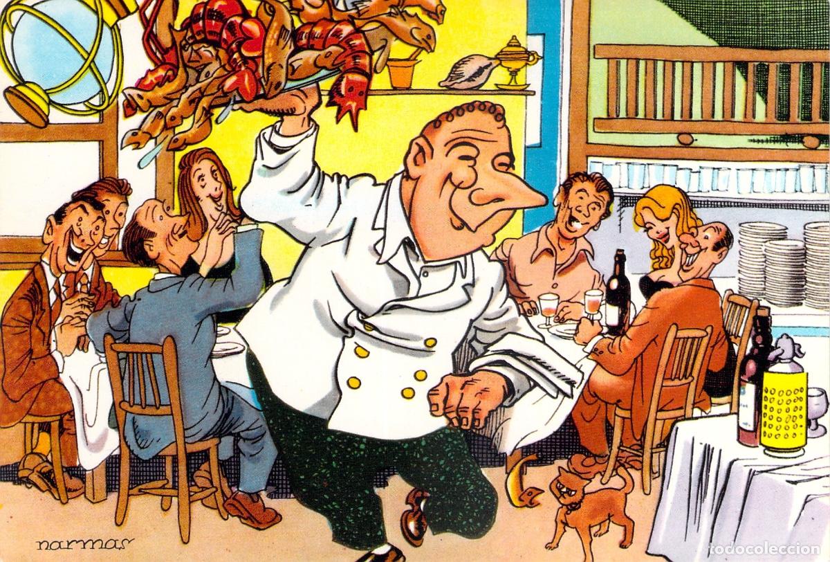 Postales: Postal Ilustrada Restaurante Casa Bux&oacute; San Feliu de Gu&iacute;xols