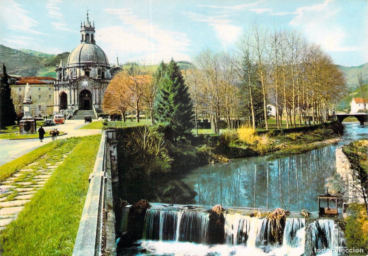 Postales: Postal del Santuario de Loyola y el R&iacute;o Urola, Guip&uacute;zcoa