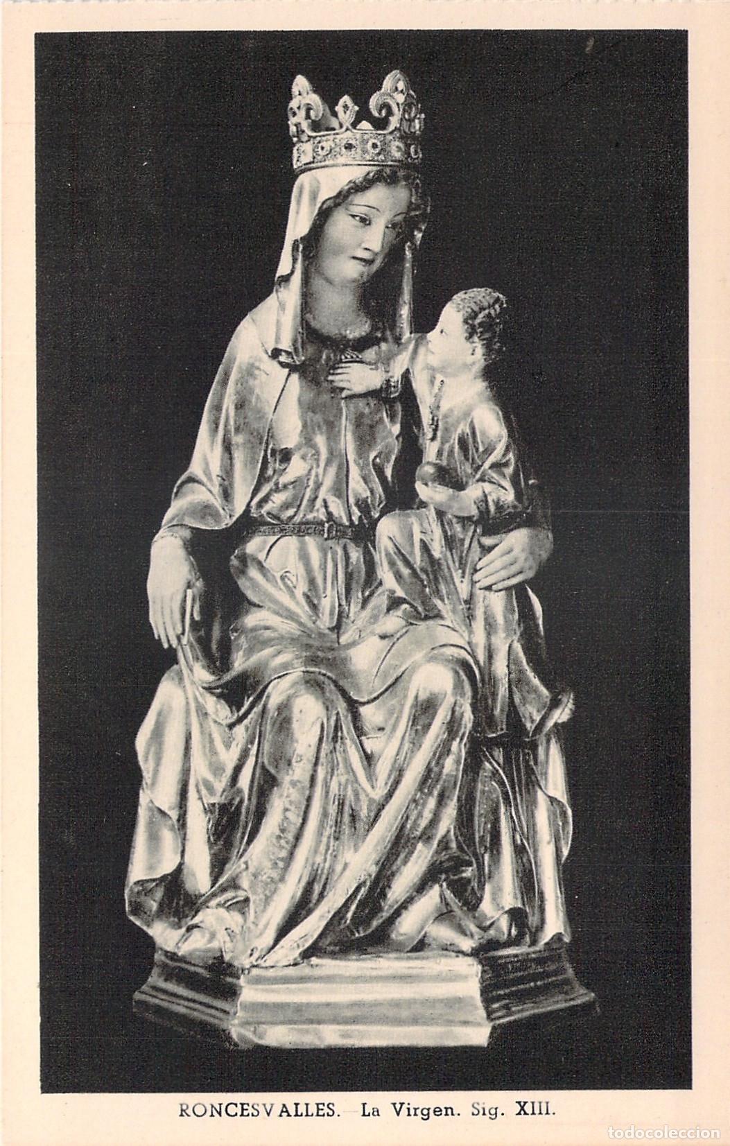 Postales: Postal de la Virgen de Roncesvalles Escultura Siglo XIII