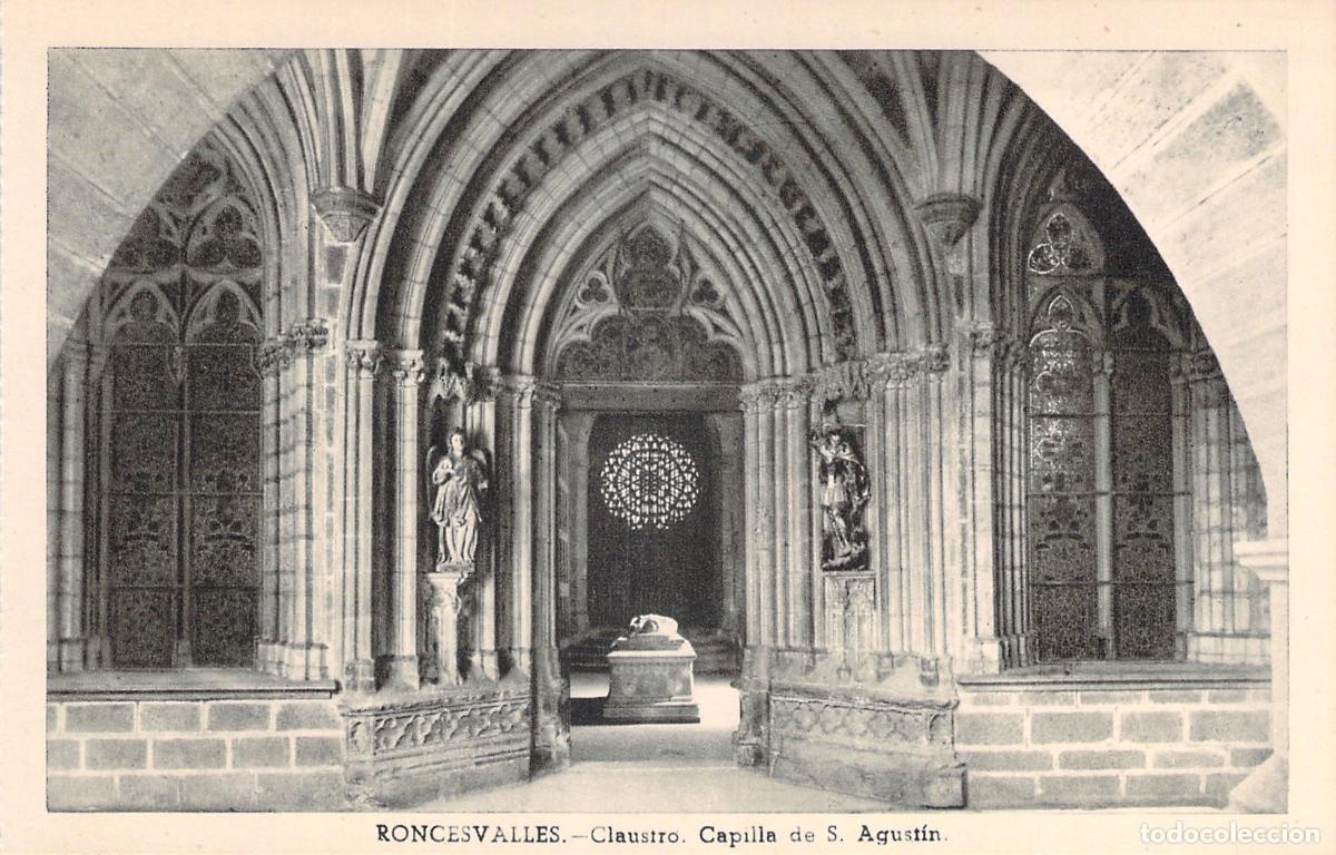 Postales: Postal Roncesvalles Claustro Capilla de San Agust&iacute;n Navarra