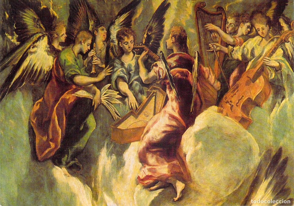 Postales: Postal &Aacute;ngeles M&uacute;sicos de la Anunciaci&oacute;n El Greco Museo Balaguer