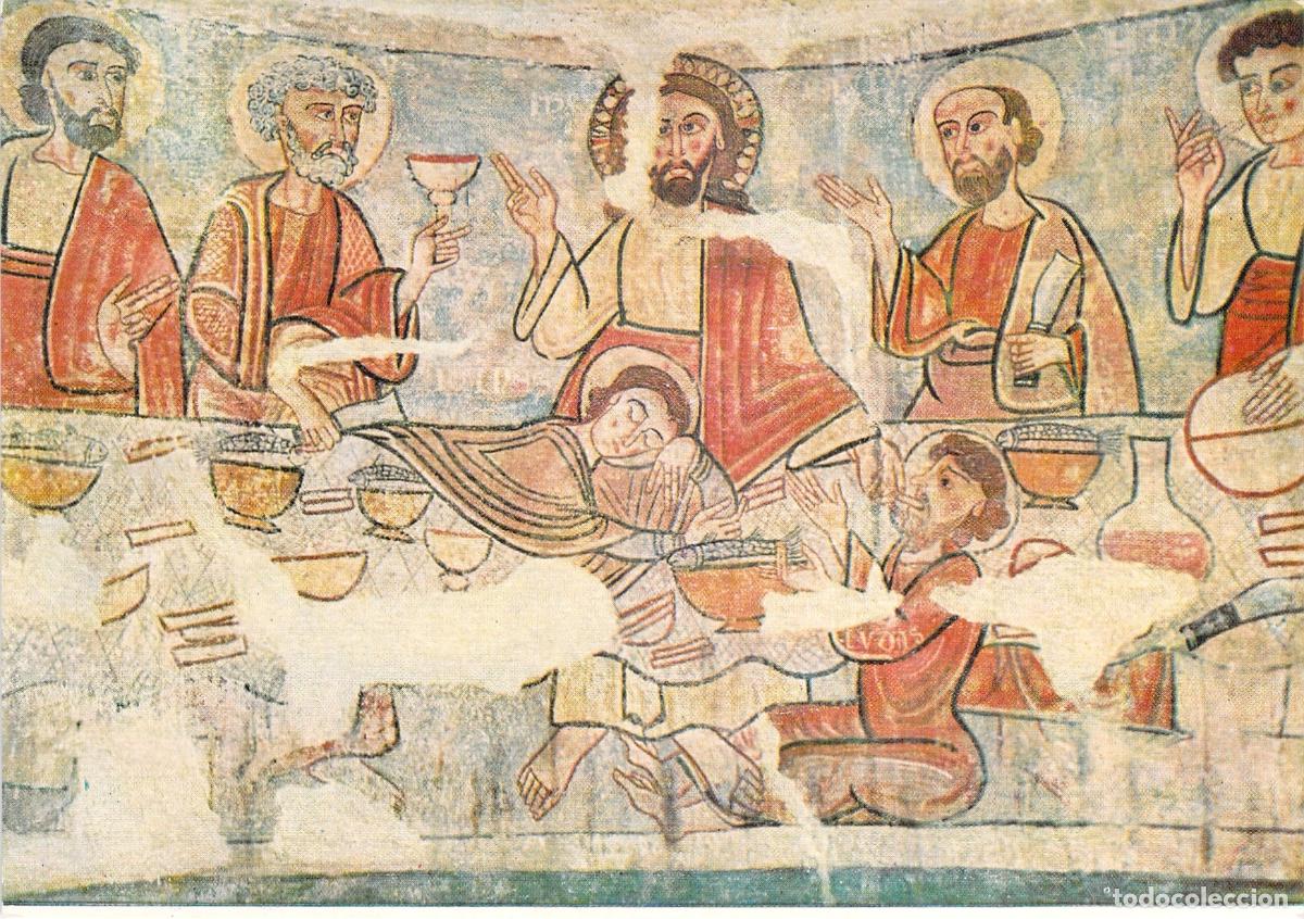 Postales: Postal de la Santa Cena del Maestro de la Seu d'Urgell, Museo de Vic