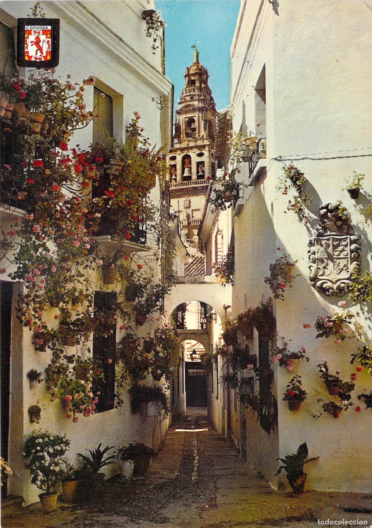 Postales: Postal de C&oacute;rdoba con la Calleja de las Flores y la Catedral
