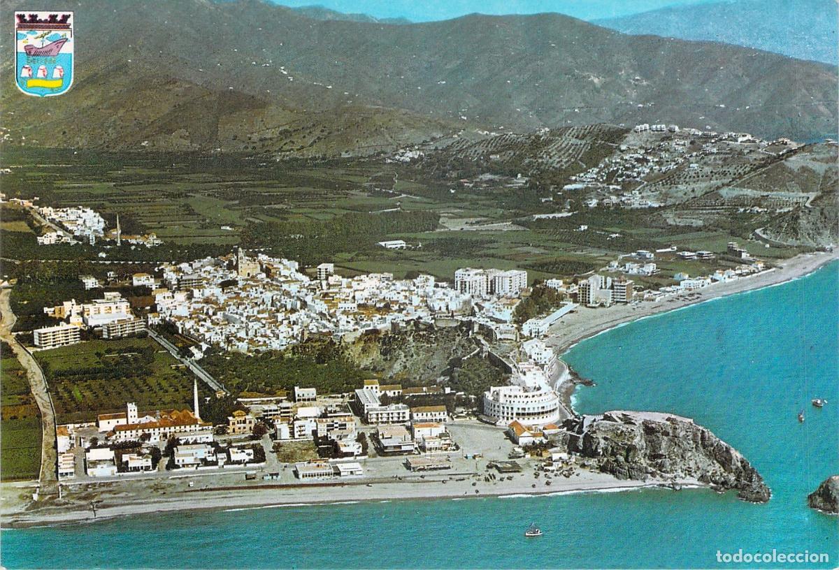 Postales: Postal de Almu&ntilde;&eacute;car - Vista A&eacute;rea y Costa de Granada
