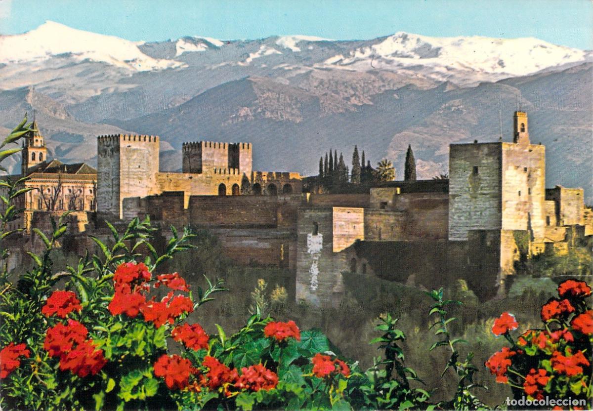 Postales: Postal de Granada Vista General de la Alhambra y Sierra Nevada