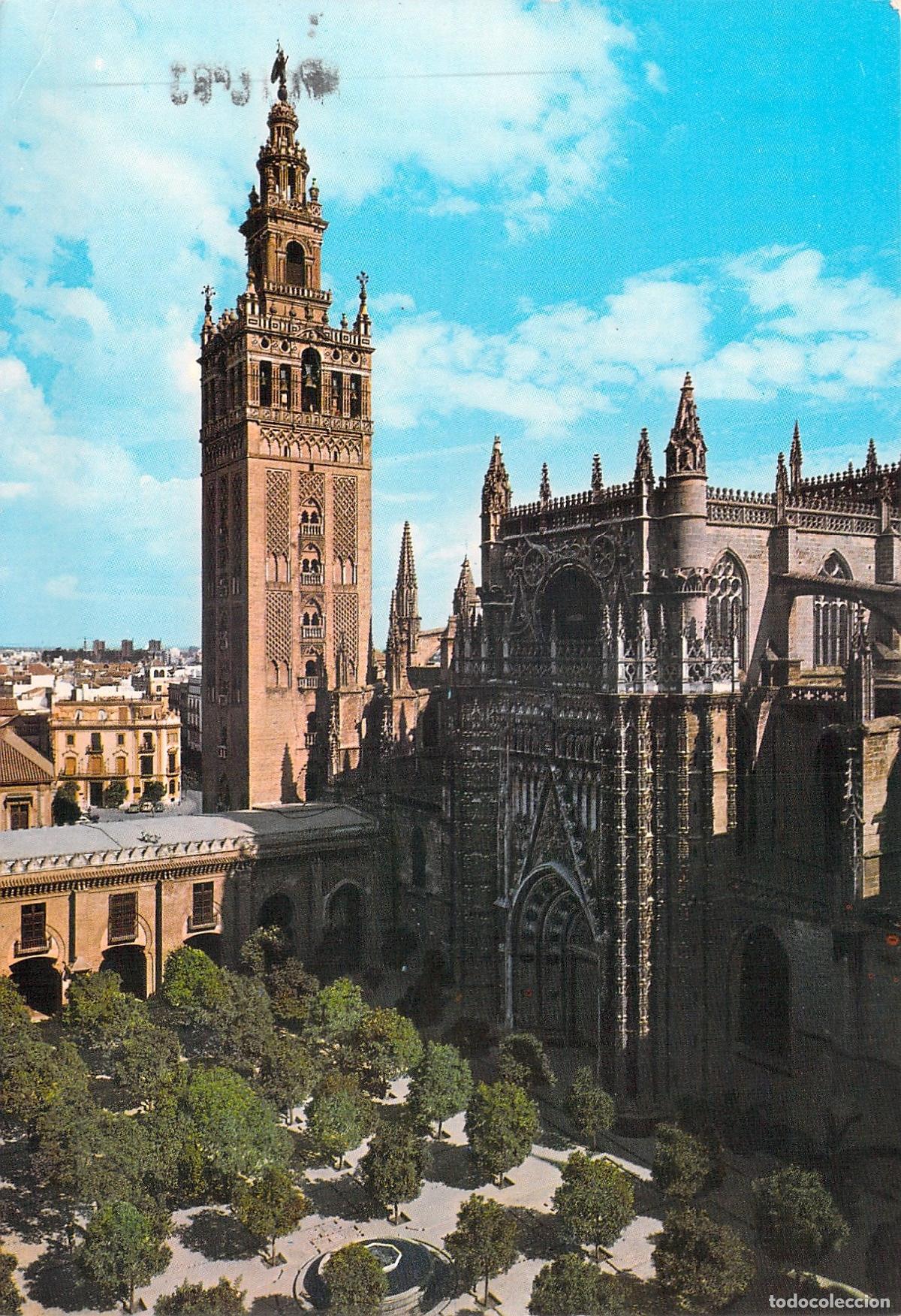 Postales: Postal de la Catedral de Sevilla y la Torre de la Giralda