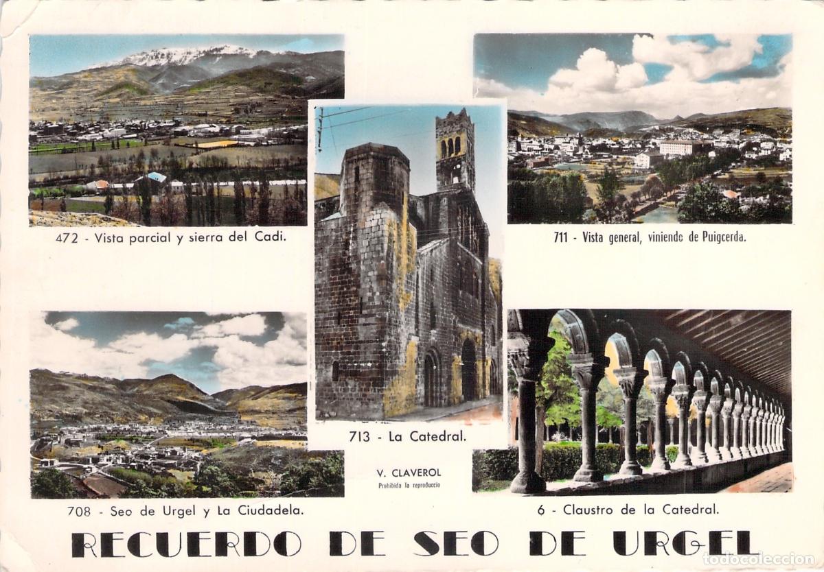 Postales: Postal Recuerdo de Seo de Urgel Vistas M&uacute;ltiples y Catedral