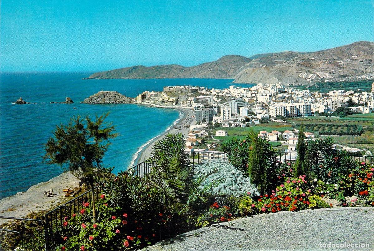 Postales: Postal de Almu&ntilde;&eacute;car, Granada - Vista Panor&aacute;mica de la Costa y Playa