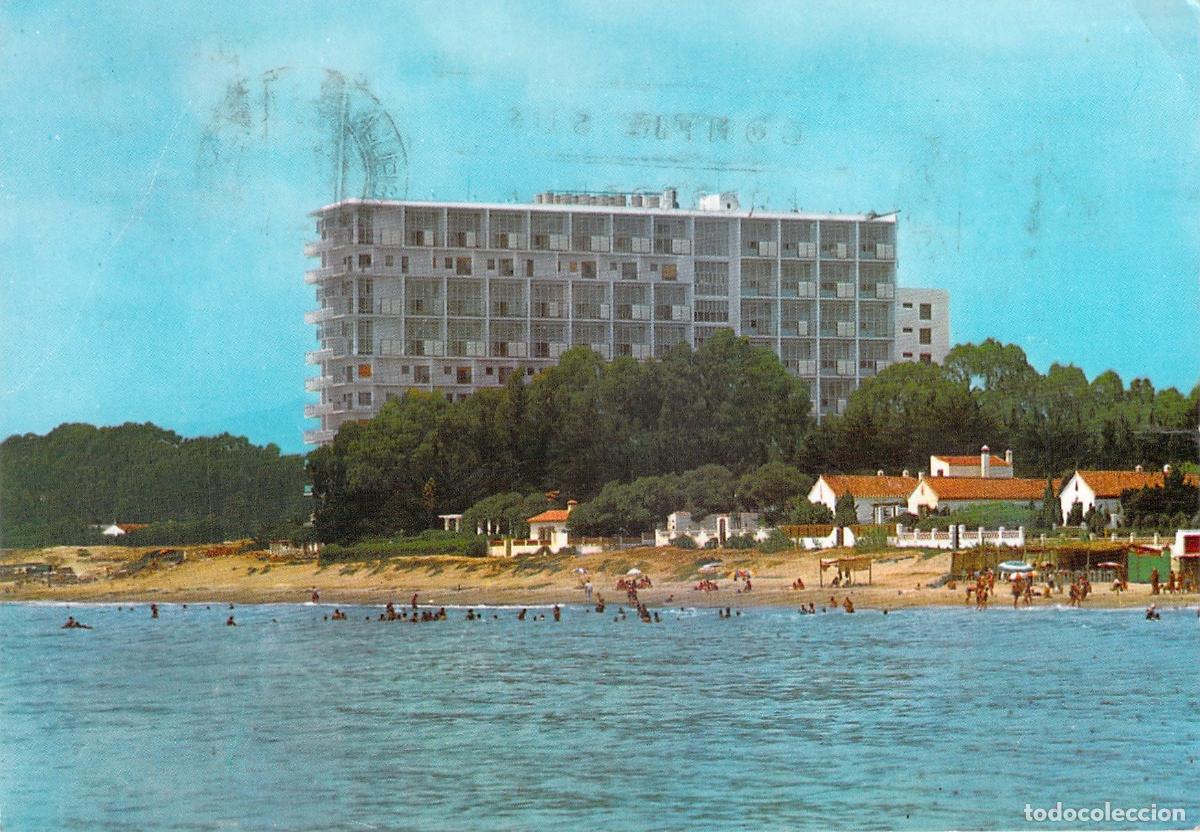 Postales: Postal de las Playas de Fontanilla con Hotel en Marbella, Costa del Sol