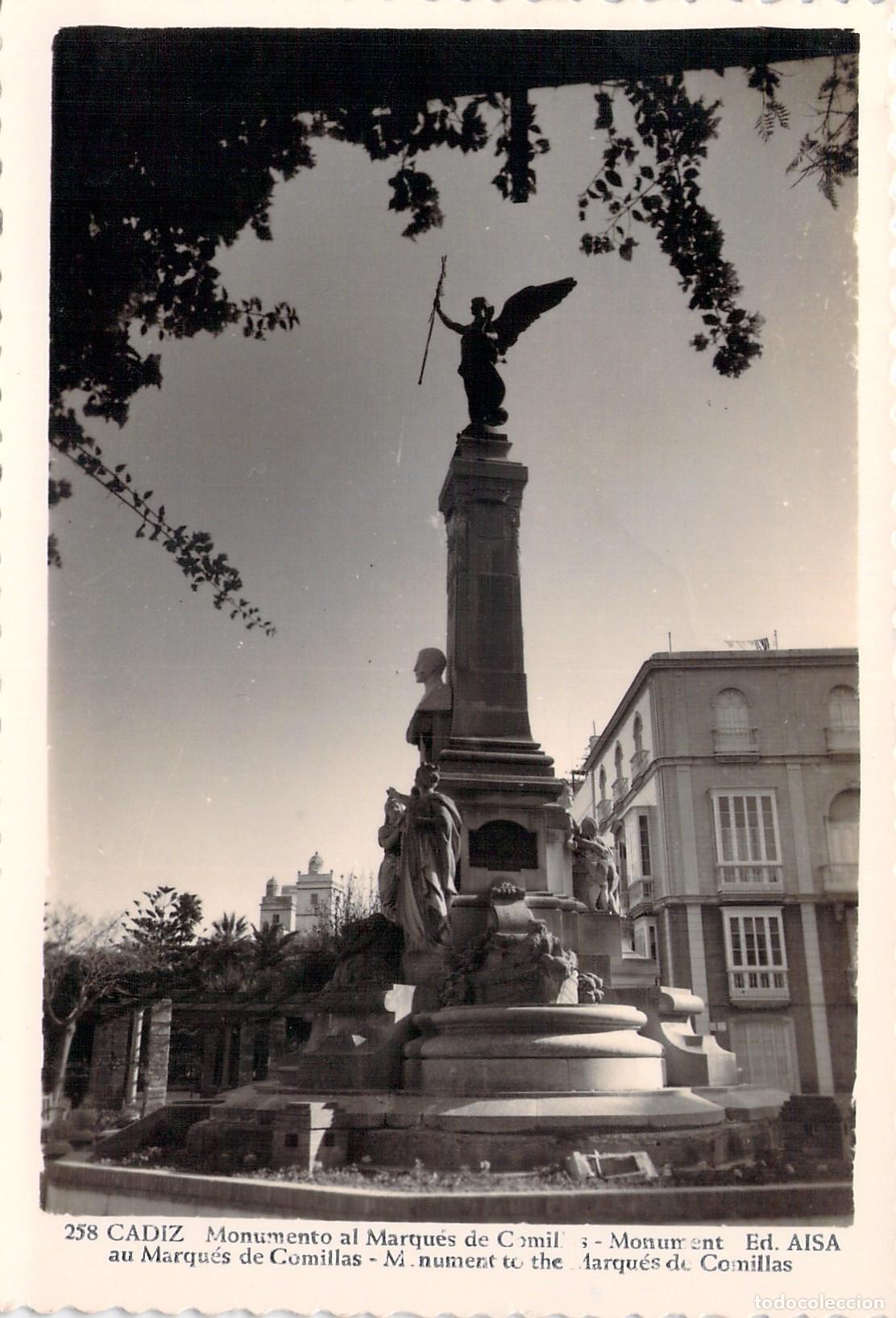 Postales: Postal Monumento al Marqu&eacute;s de Comillas en C&aacute;diz