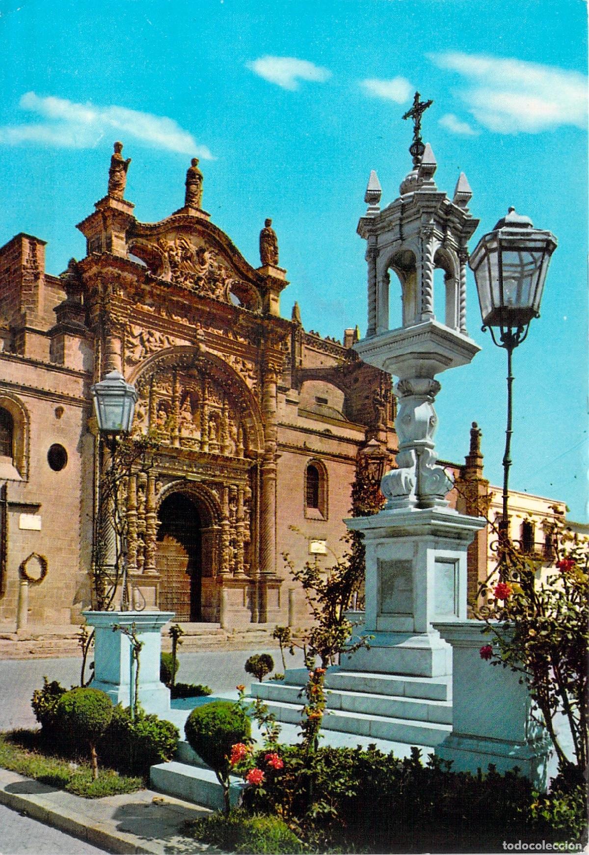 Postales: Postal de la Plaza de Espa&ntilde;a e Iglesia Prioral en El Puerto de Santa Mar&iacute;a