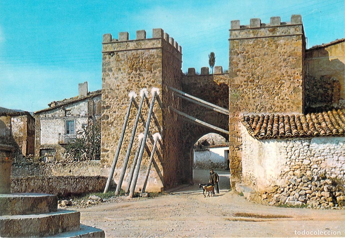 Postales: Postal de Manzanera Teruel Murallas y Portal medieval