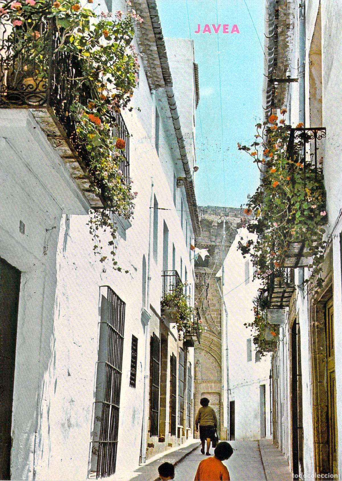 Postales: Postal de J&aacute;vea Alicante Calle T&iacute;pica con Balcones